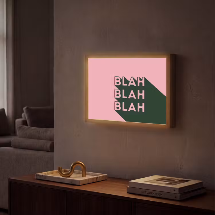 Tekst - Grafisch - Groen - Schaduw Light Box met batterij (Wandlamp) middel -sfeer1