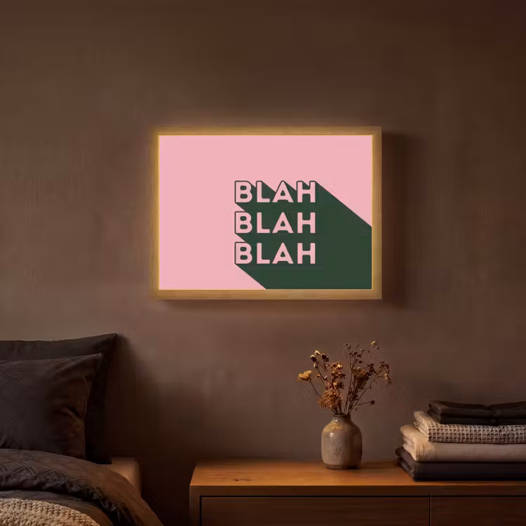 Tekst - Grafisch - Groen - Schaduw Light Box met batterij (Wandlamp) middel -sfeer4