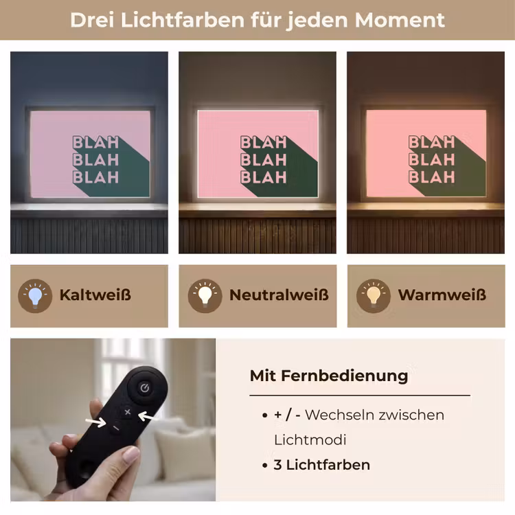 Tekst - Grafisch - Groen - Schaduw Light Box met batterij (Wandlamp) middel -USP_lichtkleurDE