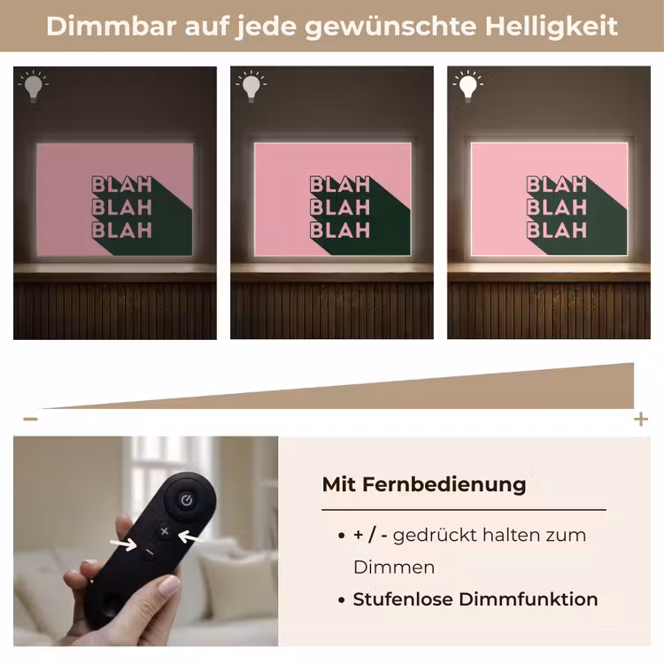 Tekst - Grafisch - Groen - Schaduw Light Box met batterij (Wandlamp) middel -USP_dimbaarDE