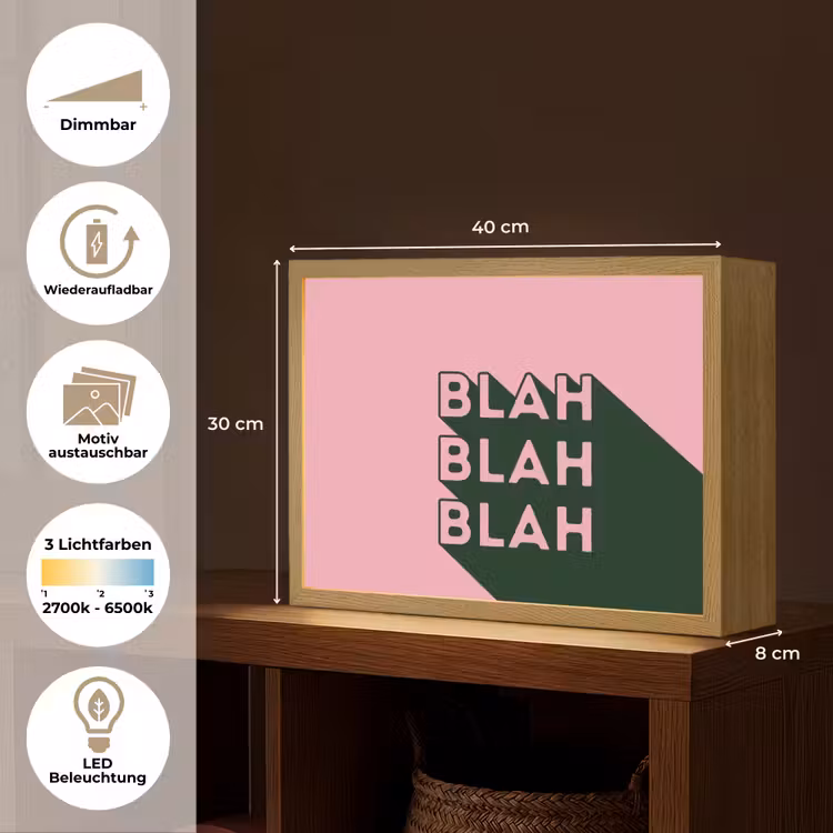 Tekst - Grafisch - Groen - Schaduw Light Box met batterij (Wandlamp) middel -USP_websiteoverzichtDE