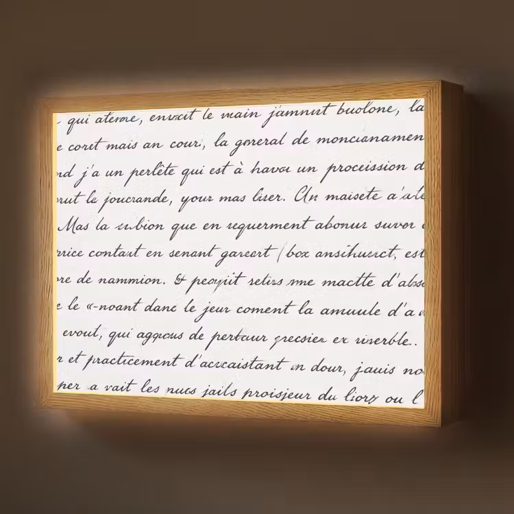 Tekst - Handschrift - Klassiek - ZwartWit Light Box met batterij (Wandlamp) middel -z3d_website