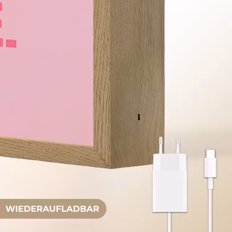 Tekst - Modern - Roze Light Box met batterij (Wandlamp) middel -USP_websiteoplaadbaarDE