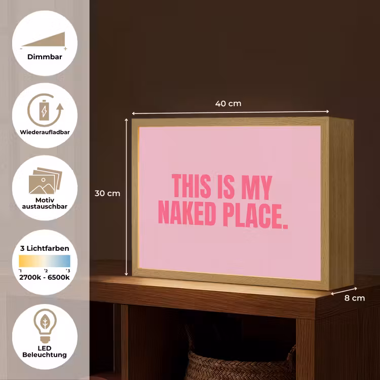 Tekst - Modern - Roze Light Box met batterij (Wandlamp) middel -USP_websiteoverzichtDE