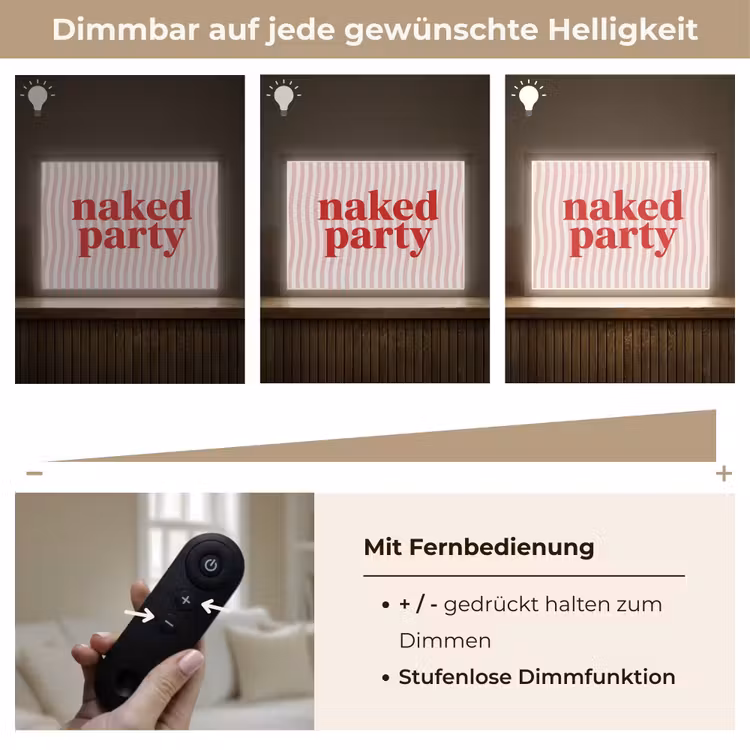 Tekst - Modern - Strepen Light Box met batterij (Wandlamp) middel -USP_dimbaarDE