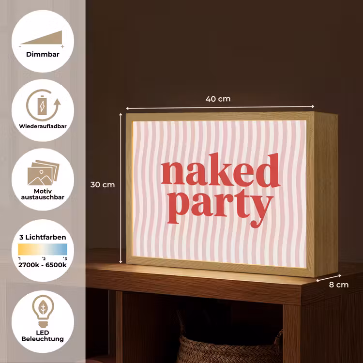 Tekst - Modern - Strepen Light Box met batterij (Wandlamp) middel -USP_websiteoverzichtDE