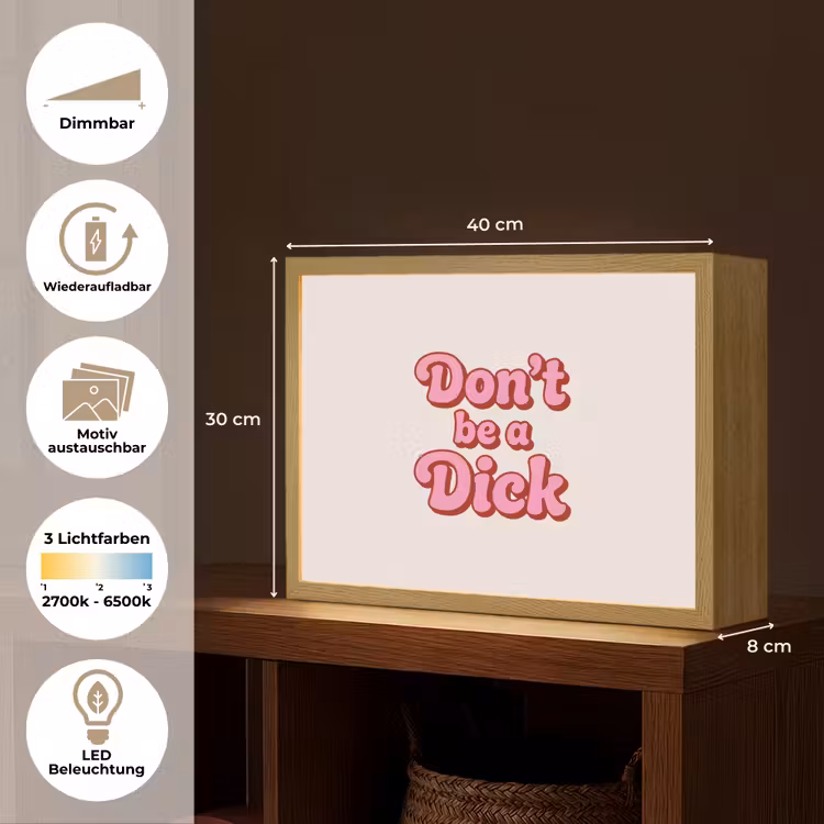 Tekst - Boodschap - Roze Light Box met batterij (Wandlamp) middel -USP_websiteoverzichtDE
