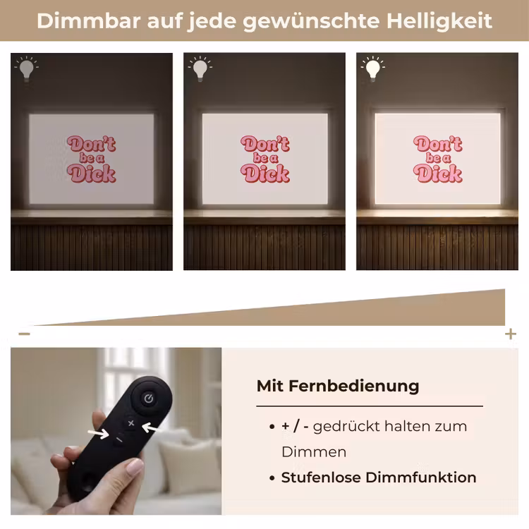 Tekst - Boodschap - Roze Light Box met batterij (Wandlamp) middel -USP_dimbaarDE