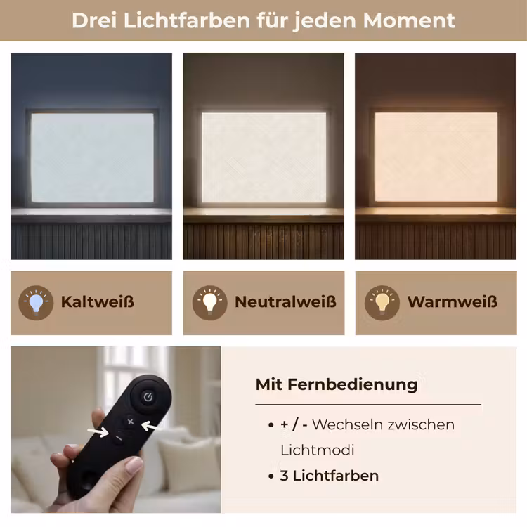 Textuur - Abstract - Beige Light Box met batterij (Wandlamp) middel 907 -USP_lichtkleurDE