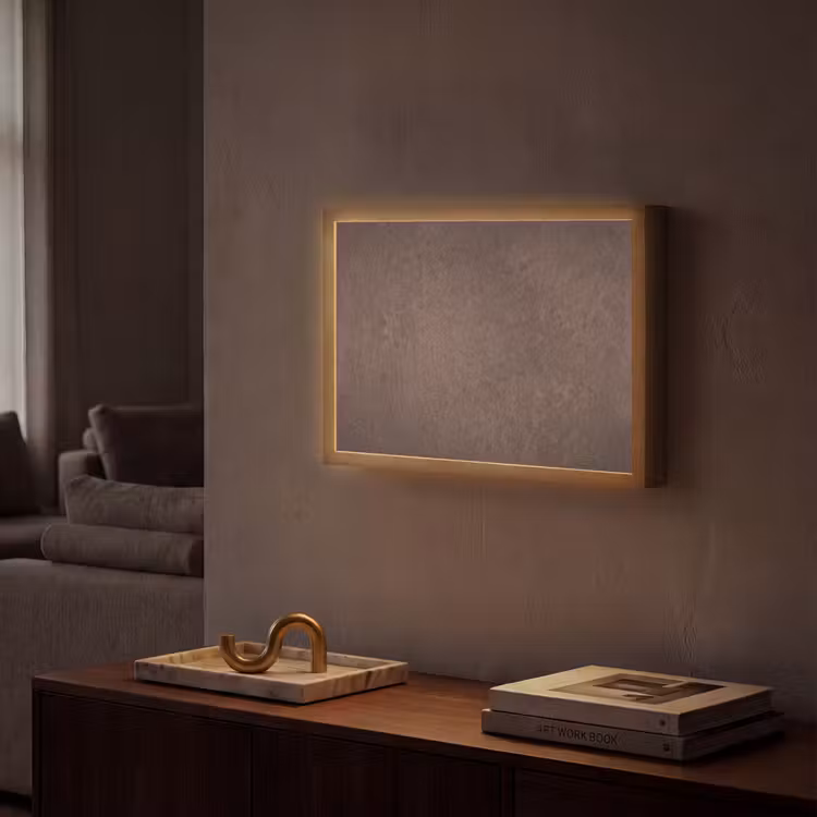 Textuur - Beton - Abstract - Donker - Bruin Light Box met batterij (Wandlamp) middel -sfeer1