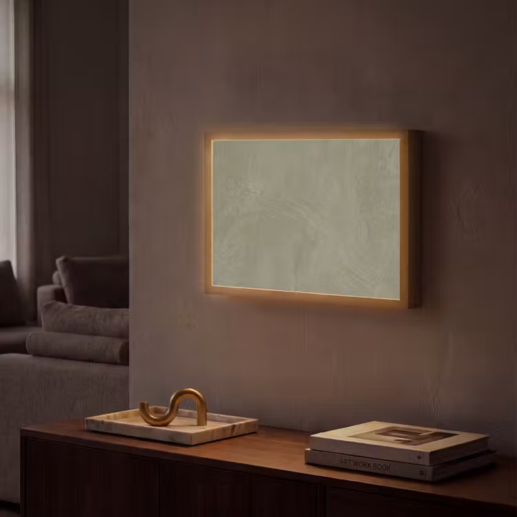Textuur - Betonlook - Achtergrond - Modern - Groen Light Box met batterij (Wandlamp) middel -sfeer1