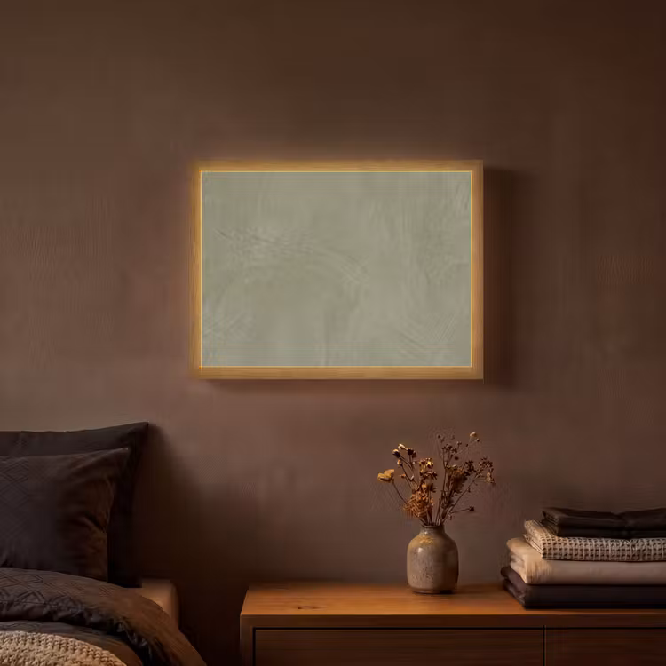 Textuur - Betonlook - Achtergrond - Modern - Groen Light Box met batterij (Wandlamp) middel -sfeer4
