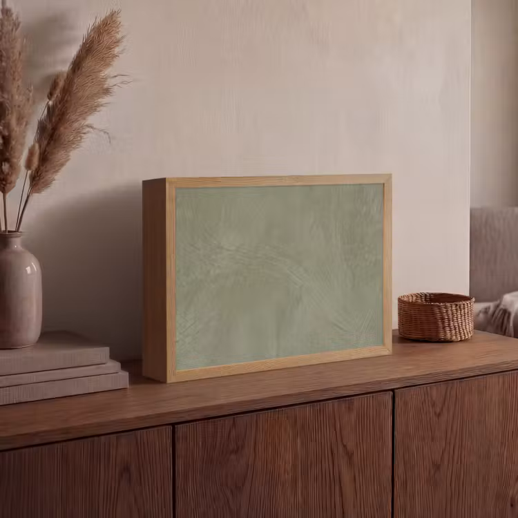 Textuur - Betonlook - Achtergrond - Modern - Groen Light Box met batterij (Wandlamp) middel -sfeer2