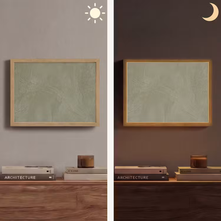 Textuur - Betonlook - Achtergrond - Modern - Groen Light Box met batterij (Wandlamp) middel -sfeer3