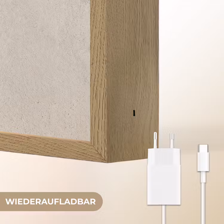 Textuur - Effen - Abstract - Beige Light Box met batterij (Wandlamp) middel -USP_websiteoplaadbaarDE