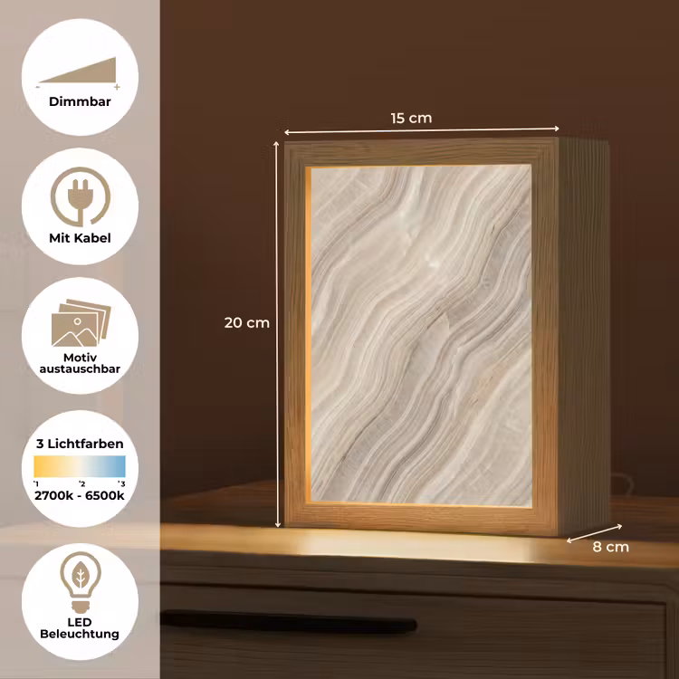 Textuur - Golvend - Abstract - Modern - Beige Light Box met kabel (Wandlamp) klein -USP_websiteoverzichtDE