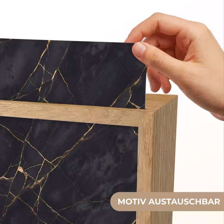 Textuur - Gouden lijnen - Abstract - Modern - Zwart Light Box met kabel (Wandlamp) klein -USP_websiteprintDE
