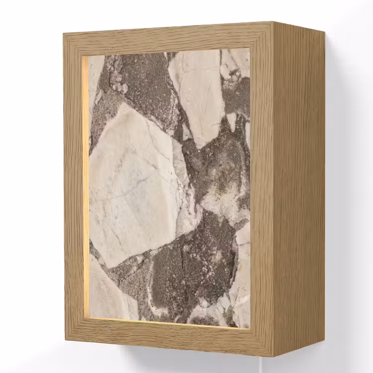 Textuur - Marmer - Abstract - Beige - Bruin Light Box met kabel (Wandlamp) klein -3d