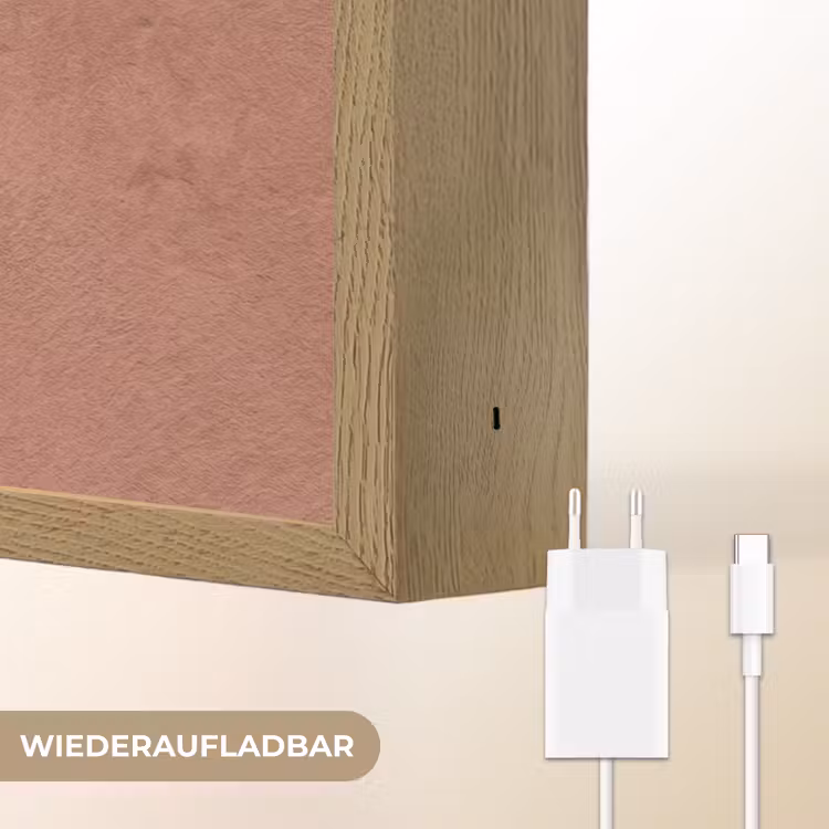 Textuur - Roodbruin - Grof - Modern Light Box met batterij (Wandlamp) middel -USP_websiteoplaadbaarDE