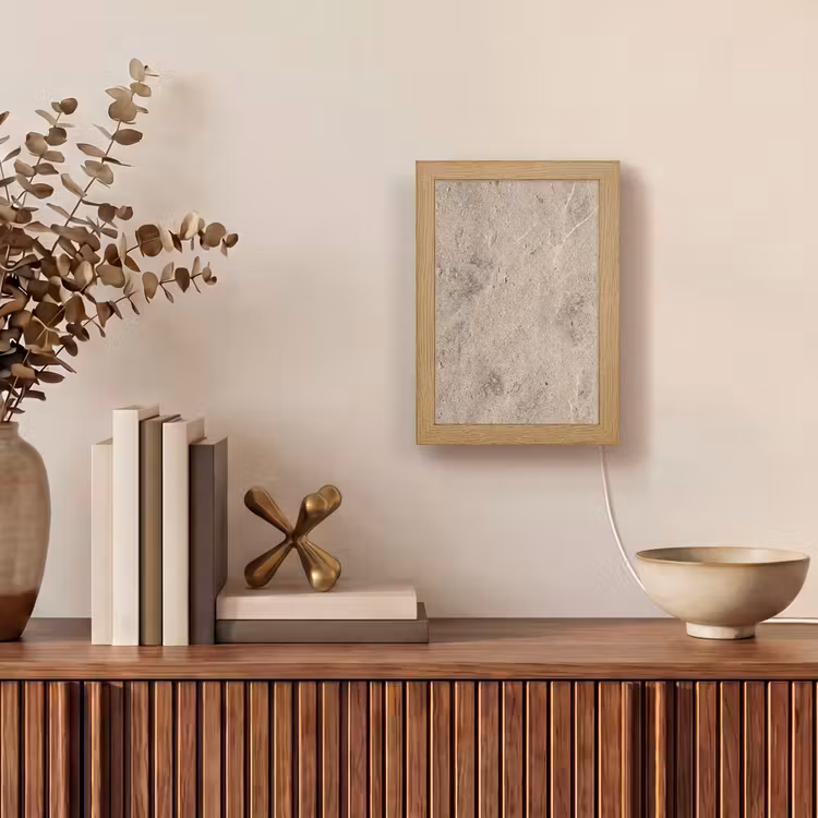 Textuur - Steen - Patroon - Rustiek - Beige Light Box met kabel (Wandlamp) klein -sfeer2