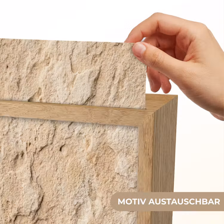Textuur - Steen - Natuur - Beige Light Box met kabel (Wandlamp) klein -USP_websiteprintDE