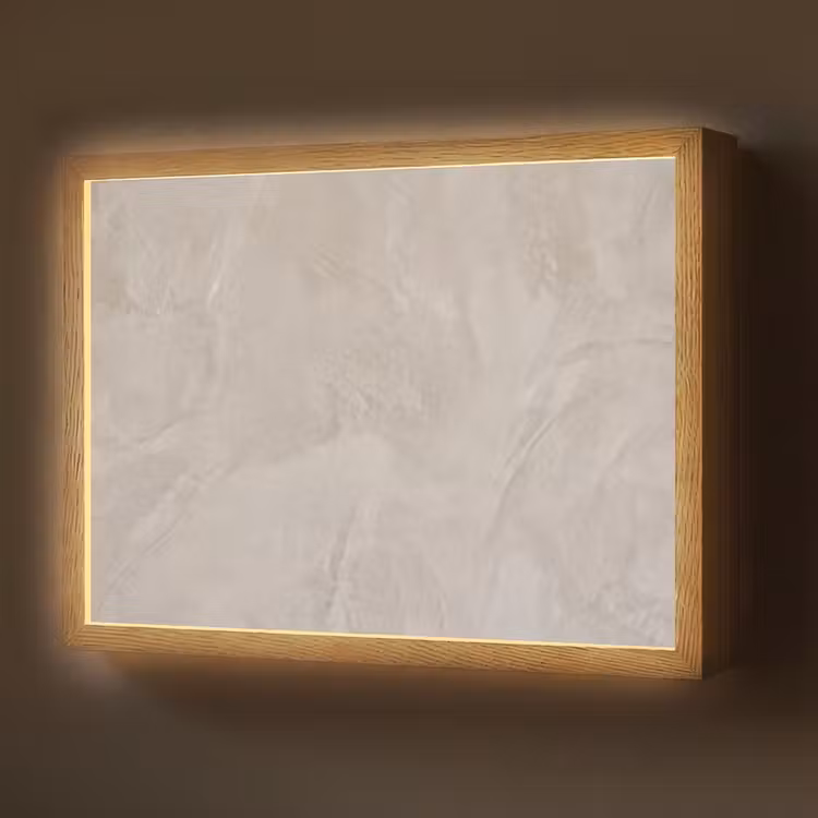 Textuur - Wand - Modern - Beige - Abstract Light Box met batterij (Wandlamp) middel -z3d_website