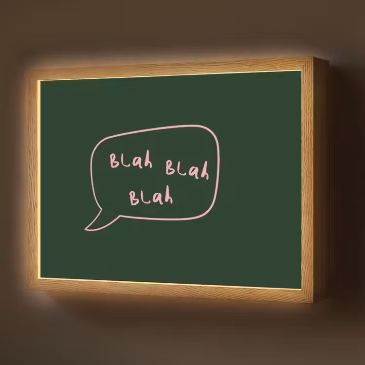 Tekstwolkje - Donkergroen - BLAH BLAH BLAH Light Box met batterij (Wandlamp) middel -z3d_website