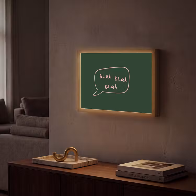 Tekstwolkje - Donkergroen - BLAH BLAH BLAH Light Box met batterij (Wandlamp) middel -sfeer1