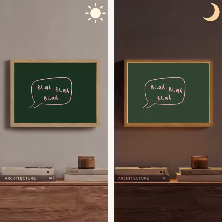 Tekstwolkje - Donkergroen - BLAH BLAH BLAH Light Box met batterij (Wandlamp) middel -sfeer3