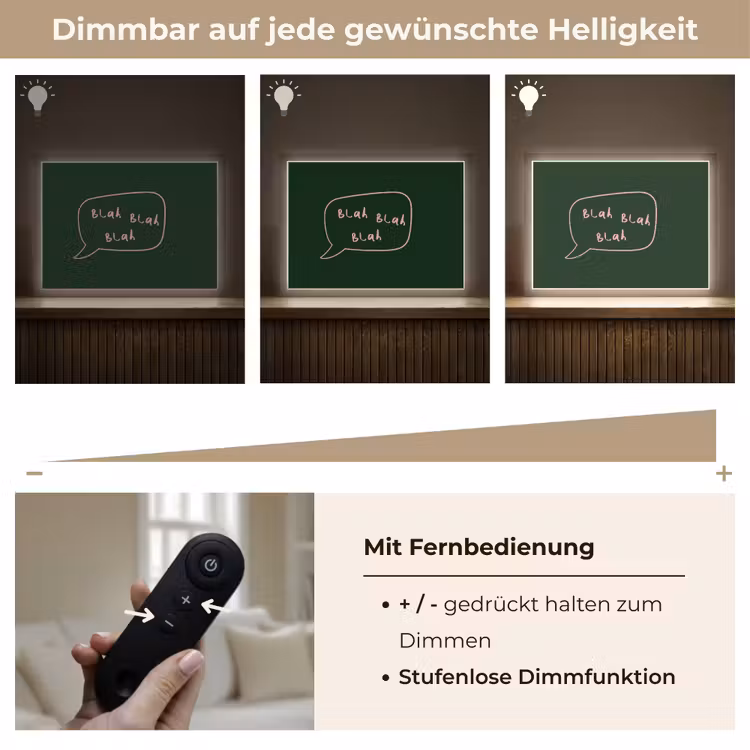 Tekstwolkje - Donkergroen - BLAH BLAH BLAH Light Box met batterij (Wandlamp) middel -USP_dimbaarDE