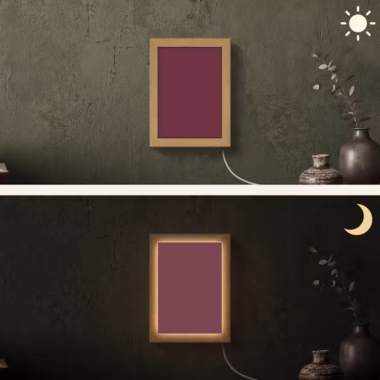 Deep - Plum - Paars Light Box met kabel (Wandlamp) klein 929 -sfeer3