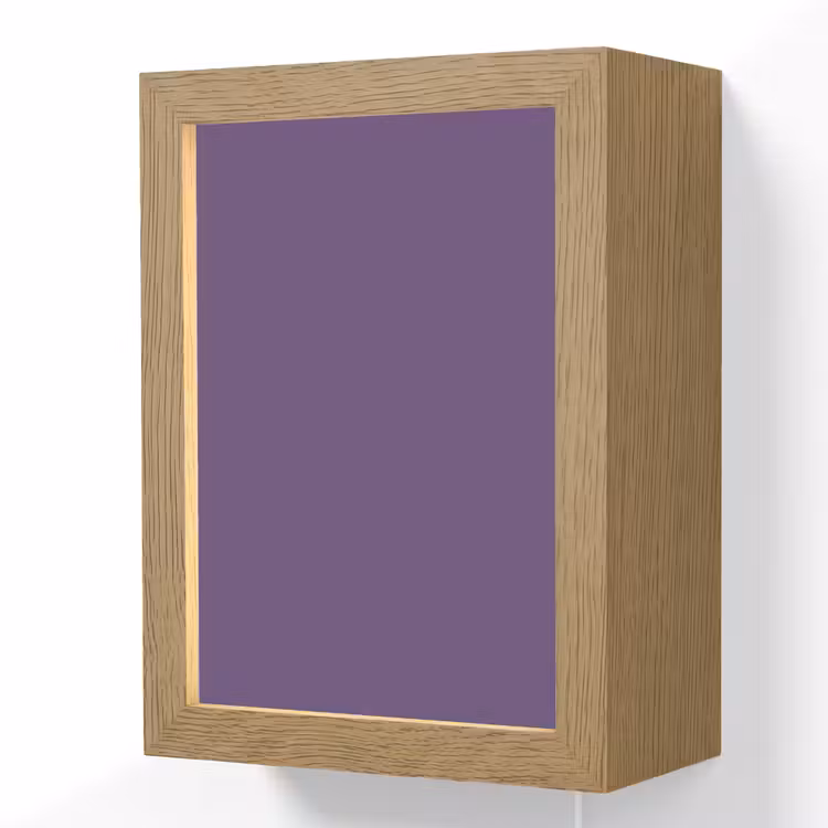 Deep - Plum - Paars Light Box met kabel (Wandlamp) klein 929 -3d