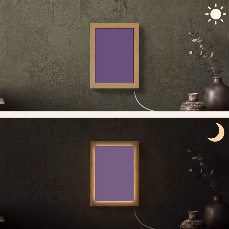 Deep - Plum - Paars Light Box met kabel (Wandlamp) klein 929 -sfeer3