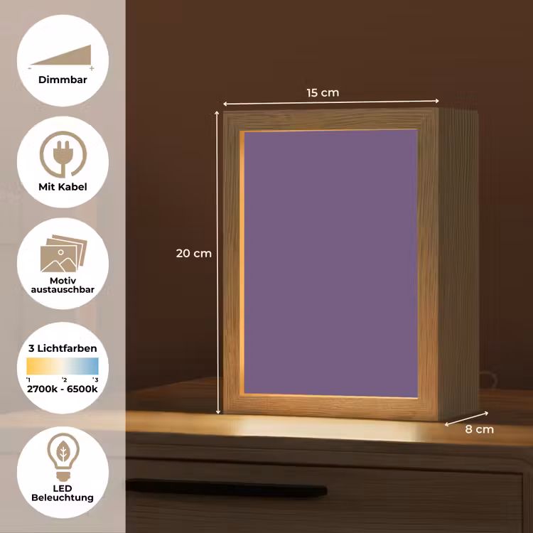 Deep - Plum - Paars Light Box met kabel (Wandlamp) klein 929 -USP_websiteoverzichtDE
