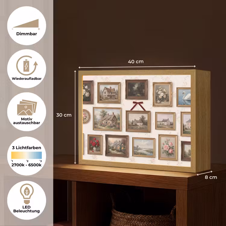 Dier - Kat - Portret - Klassiek Light Box met batterij (Wandlamp) middel -USP_websiteoverzichtDE
