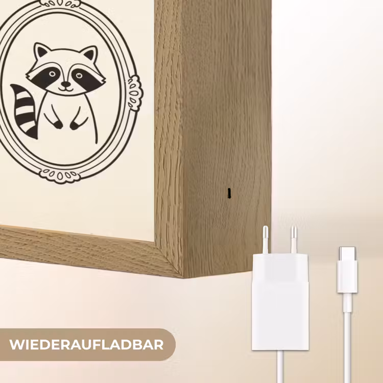 Dieren - Illustratie - Lijsten - Galerij - Speels Light Box met batterij (Wandlamp) middel -USP_websiteoplaadbaarDE