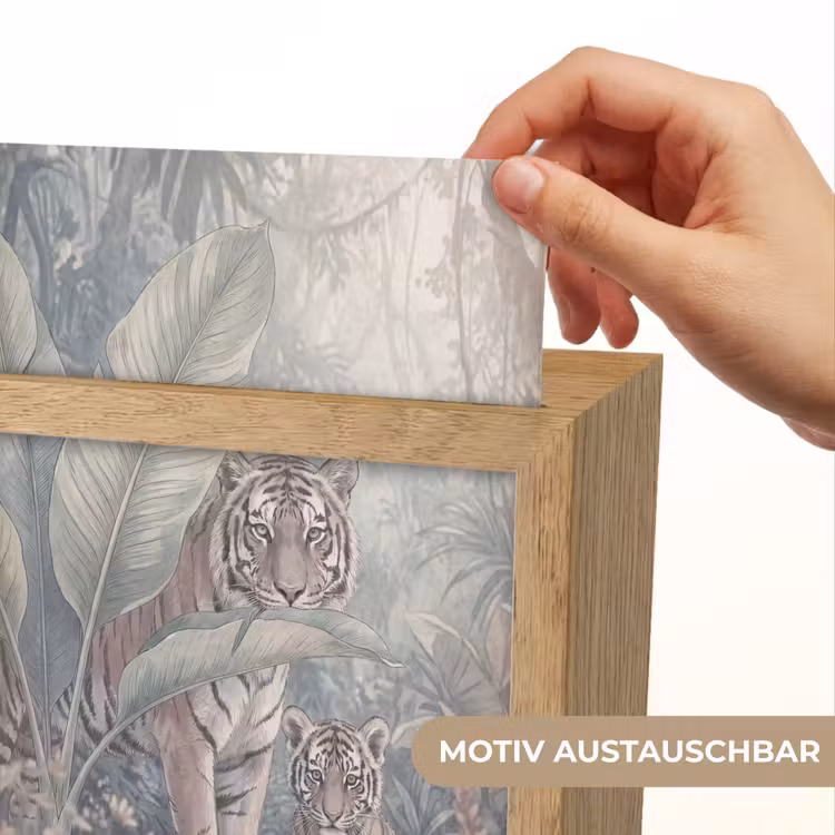 Tijger - Welp - Jungle - Illustratie - Dieren Light Box met kabel (Wandlamp) klein -USP_websiteprintDE