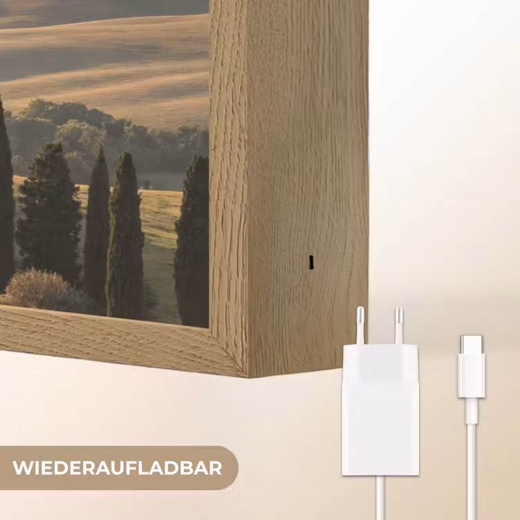 Toscaans - Landschap - Heuvels Light Box met batterij (Wandlamp) middel -USP_websiteoplaadbaarDE