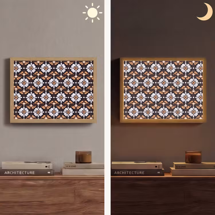 traditioneel - Element - Kleurrijk Light Box met batterij (Wandlamp) middel 907 -sfeer3