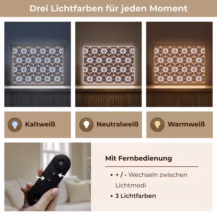 traditioneel - Element - Kleurrijk Light Box met batterij (Wandlamp) middel 907 -USP_lichtkleurDE