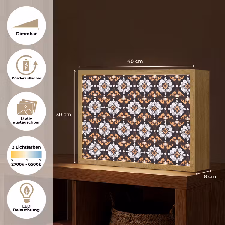 traditioneel - Element - Kleurrijk Light Box met batterij (Wandlamp) middel 907 -USP_websiteoverzichtDE