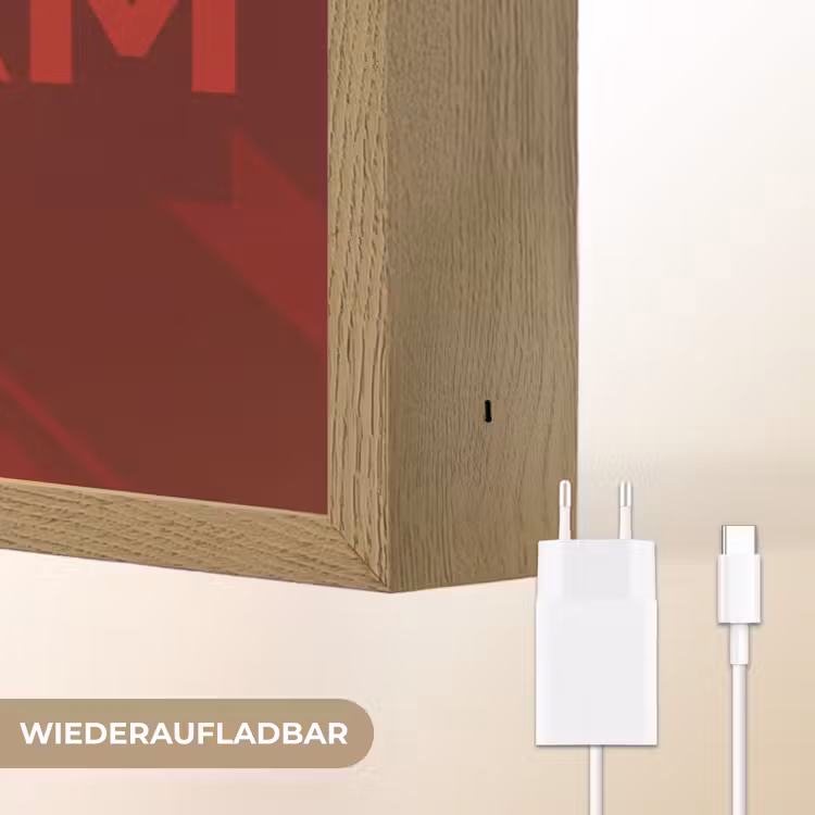 Dream - 3D - Rood - Roze Light Box met batterij (Wandlamp) middel -USP_websiteoplaadbaarDE