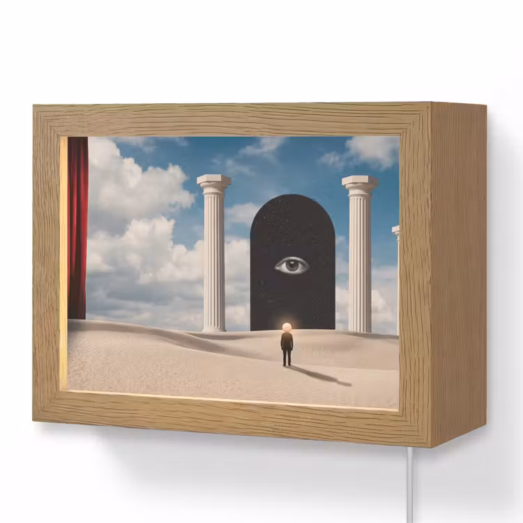 Lightbox - Wandleuchte - Traum – Wüste – Auge - Droom - Woestijn - Oog Light Box met kabel (Wandlamp) klein