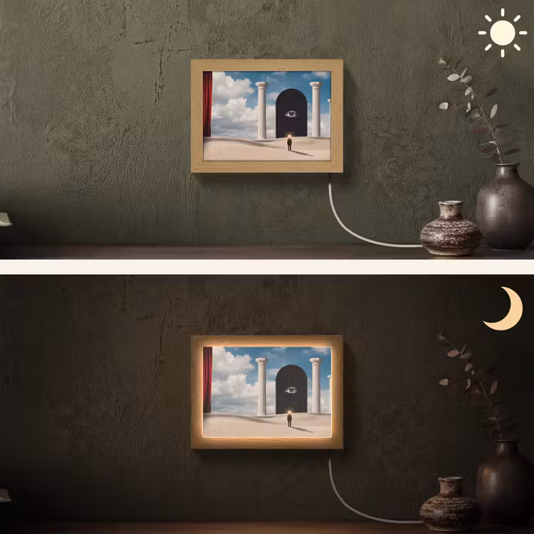 Lightbox - Wandleuchte - Traum – Wüste – Auge - Droom - Woestijn - Oog Light Box met kabel (Wandlamp) klein