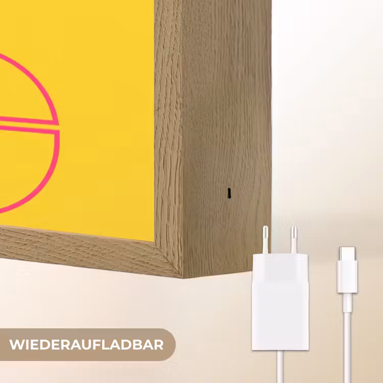 Dream big - Geel - Grafisch Light Box met batterij (Wandlamp) middel -USP_websiteoplaadbaarDE