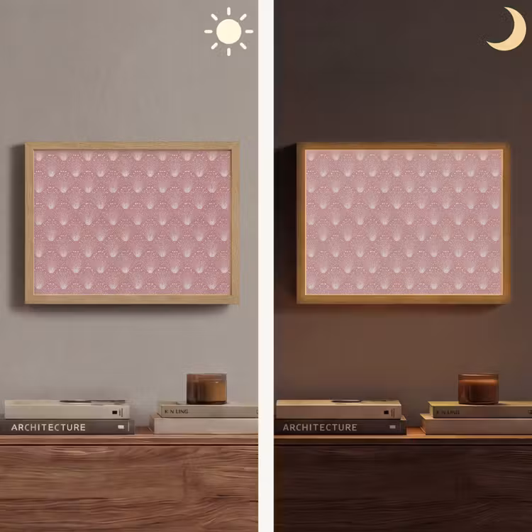 Trendy - Patroon - Roze Light Box met batterij (Wandlamp) middel 907 -sfeer3