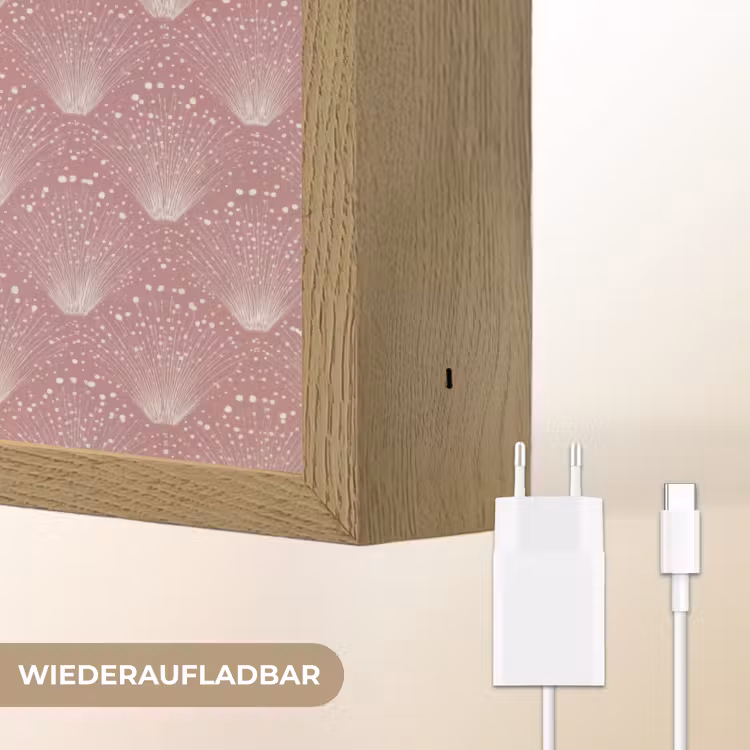 Trendy - Patroon - Roze Light Box met batterij (Wandlamp) middel 907 -USP_websiteoplaadbaarDE