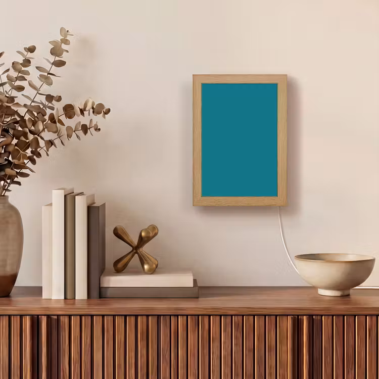 Tropical - Peacock - Blauw Light Box met kabel (Wandlamp) klein 929 -sfeer2
