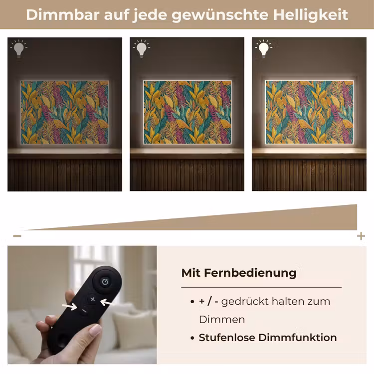 Tropische - Botanisch - Patroon - Kleurrijk - Exotisch Light Box met batterij (Wandlamp) middel 907 -USP_dimbaarDE
