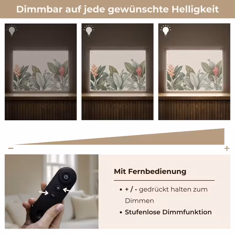 Tropisch - Planten - Modern - Groen Light Box met batterij (Wandlamp) middel -USP_dimbaarDE